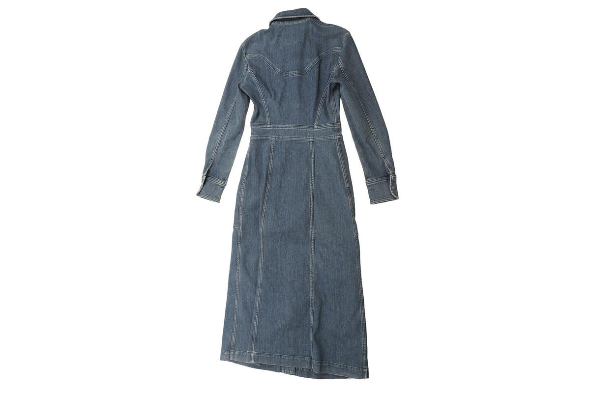 CHLOÉ BLUE DENIM MAXI DRESS FR 34 UK 6