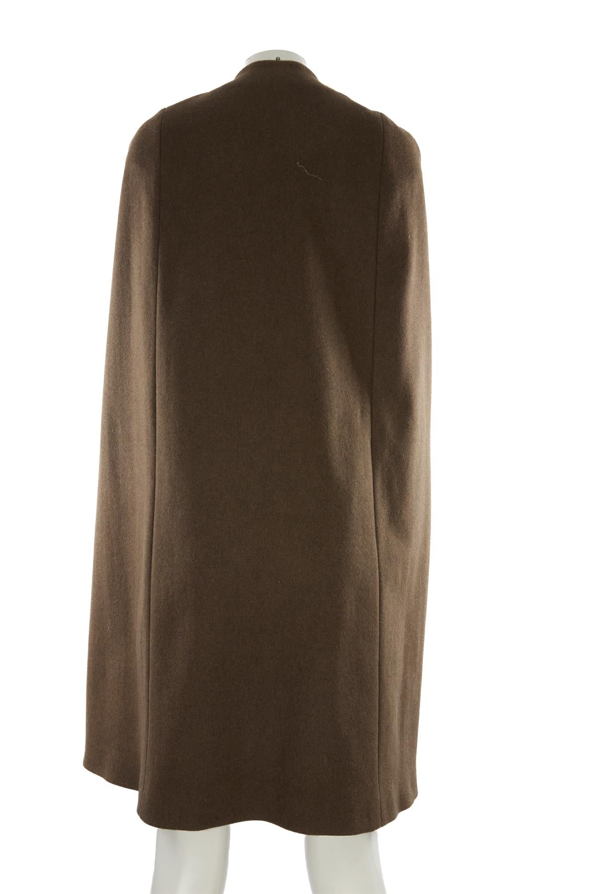 INES & MARECHAL KHAKI WOOL CAPE FR 36 UK 8