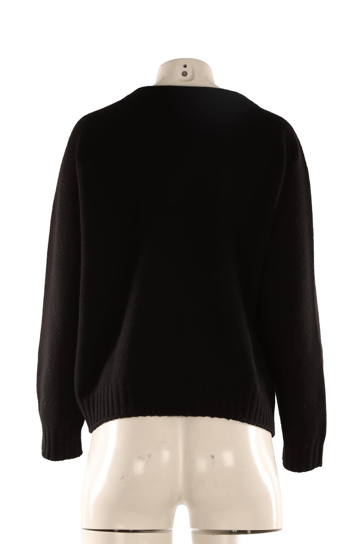 CELINE BLACK TRIOMPHE CASHMERE SWEATER MEDIUM