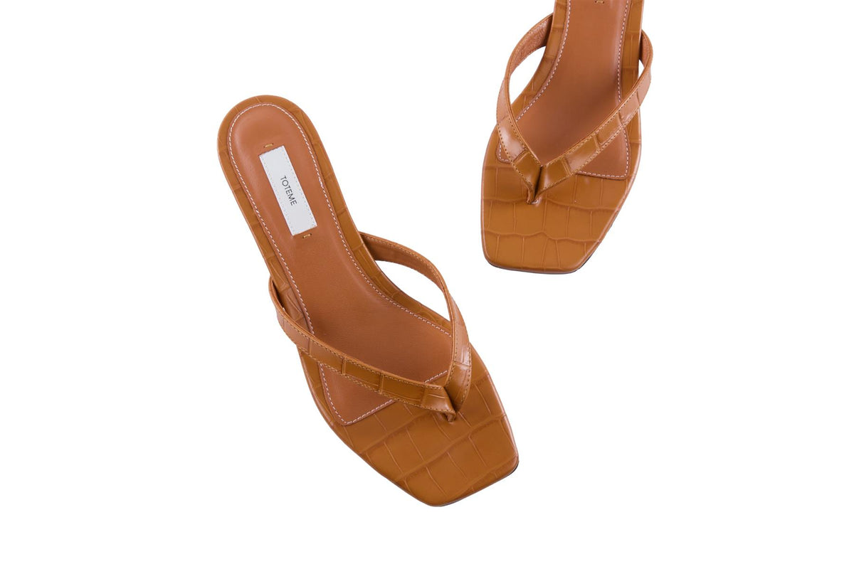 Tan Leather Thong Sanda