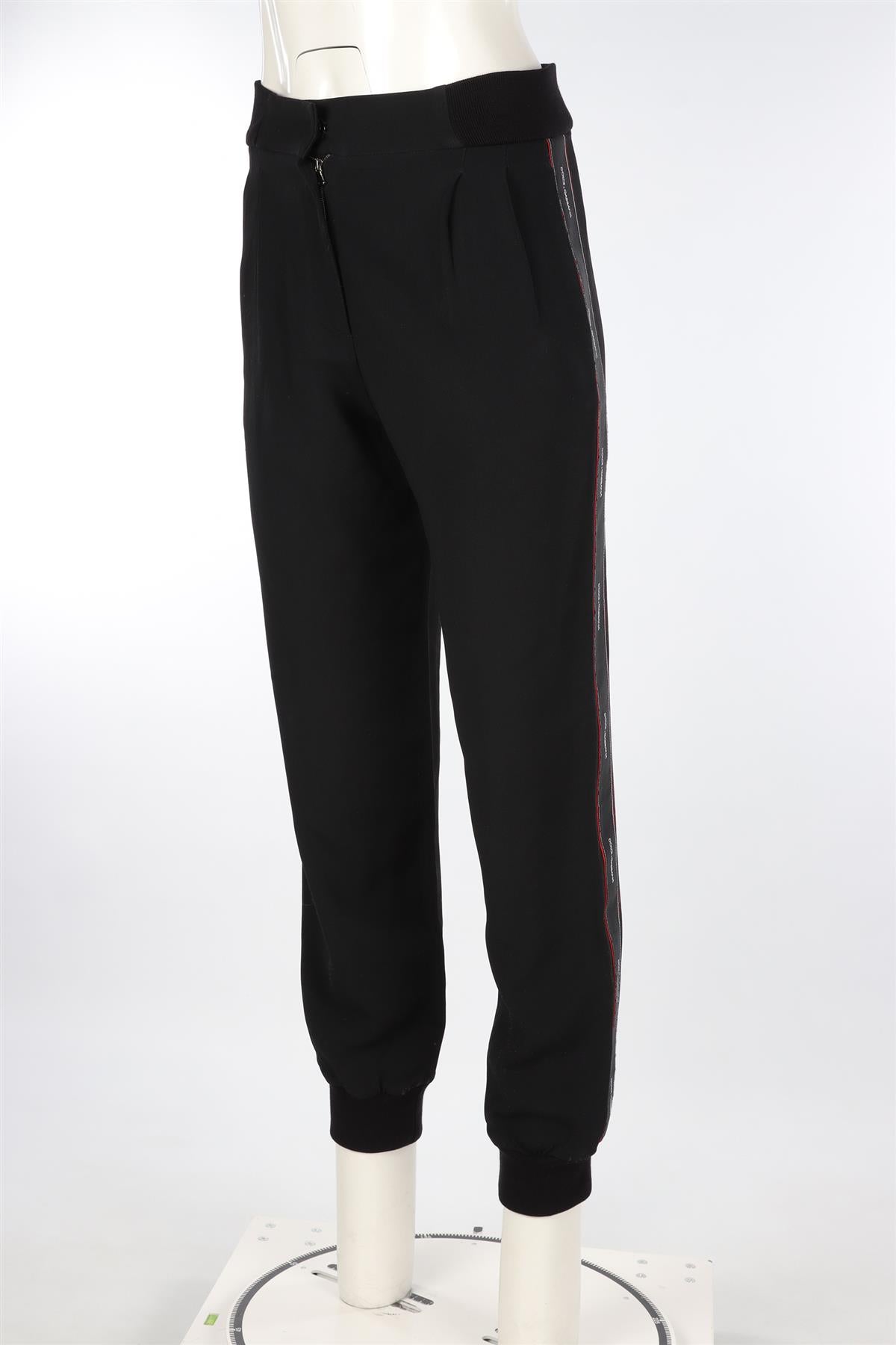 DOLCE AND GABBANA BLACK WOOL TAPERED PANTS IT 38 UK 6