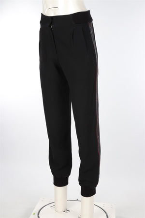 DOLCE AND GABBANA BLACK WOOL TAPERED PANTS IT 38 UK 6