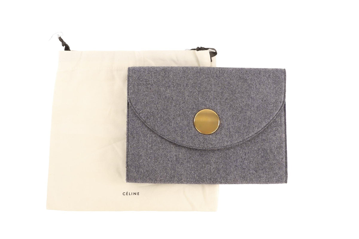 CÉLINE BLUE ORB FELT CLUTCH