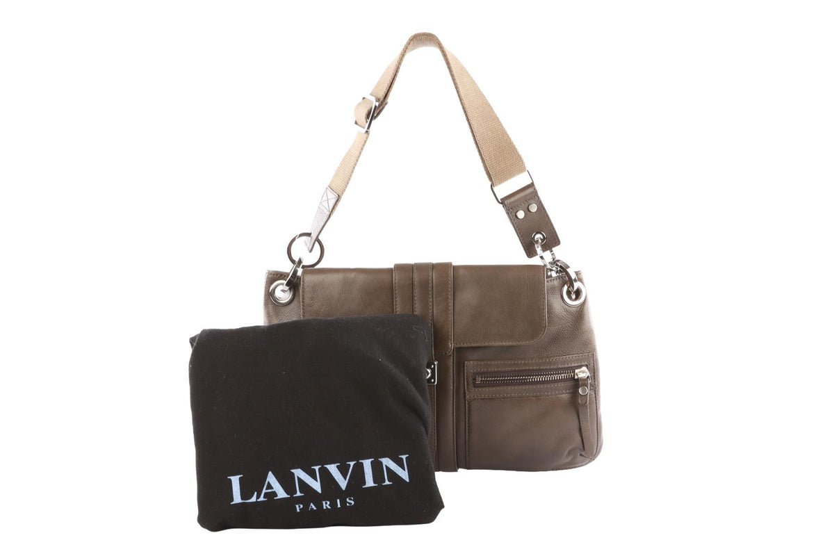LANVIN GREEN LEATHER SHOULDER BAG