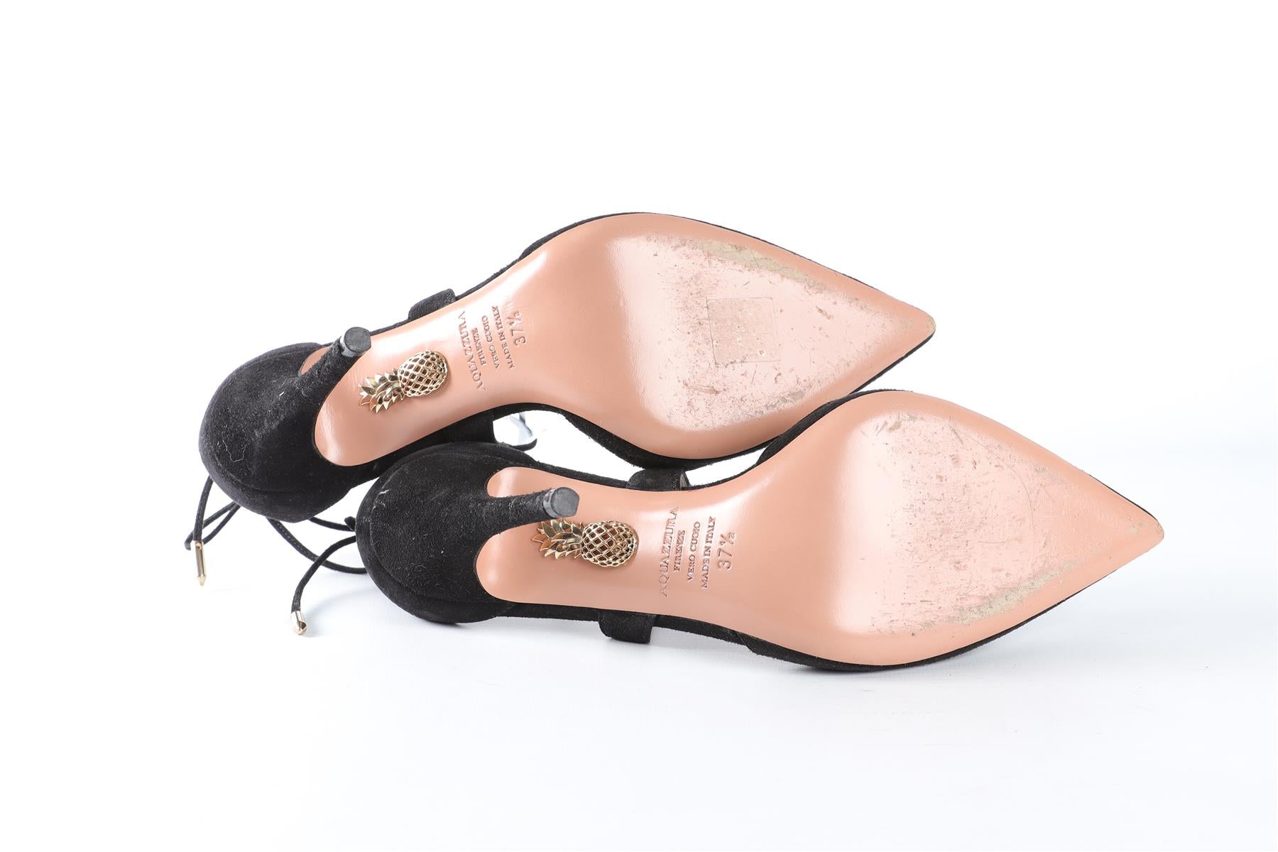 AQUAZZURA BLACK SUEDE PUMPS EU 37.5 UK 4.5 US 7.5