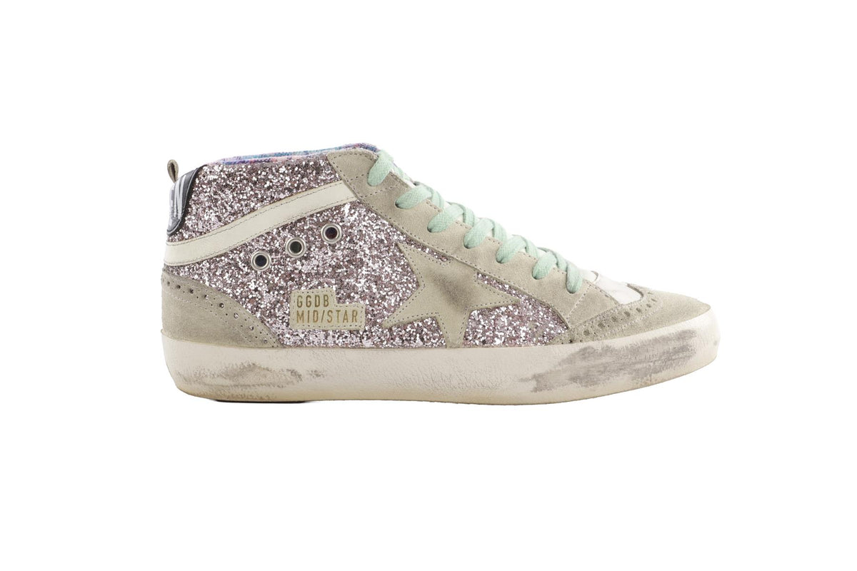 GOLDEN GOOSE MIDSTAR PINK GLITTER SNEAKERS EU 39 UK 6 US 9
