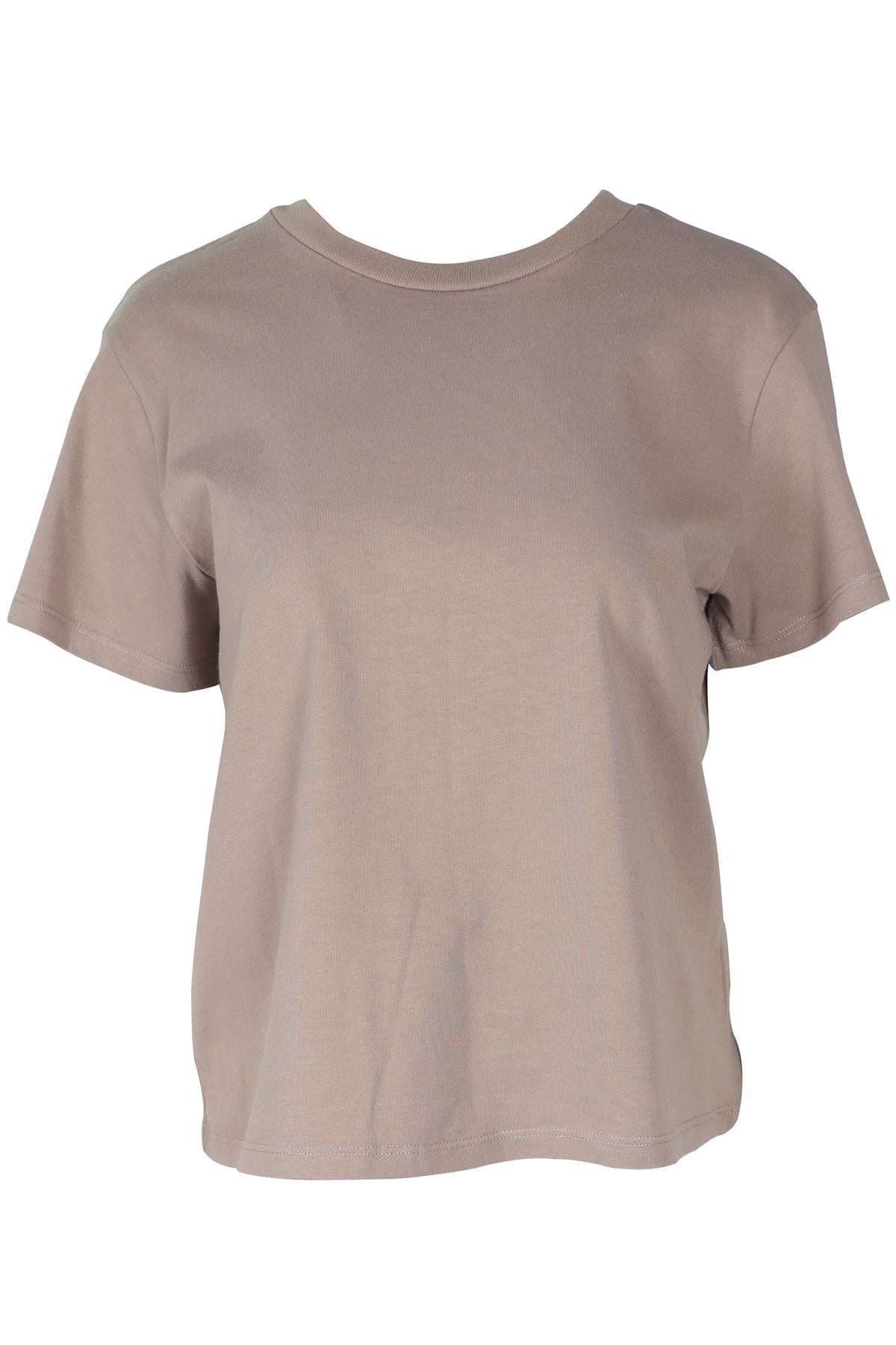 REFORMATION BROWN COTTON T-SHIRT MEDIUM