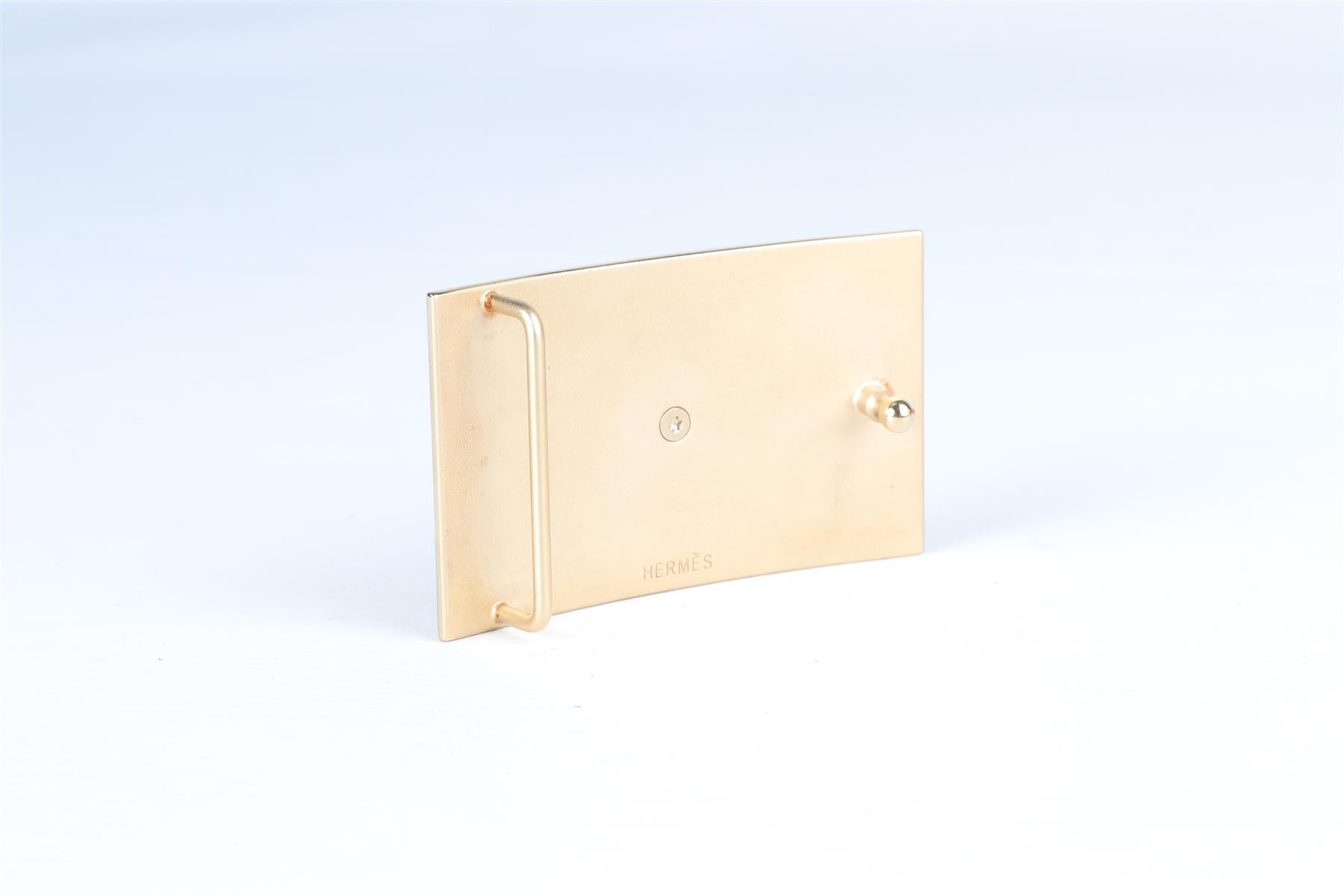 HERMÈS GOLD 2012 COLLIER DE CHIEN 32 MM GOLD PLATED BELT BUCKLE