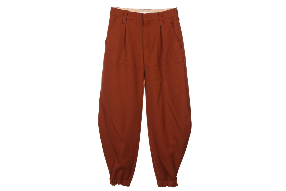 CHLOE BROWN WOOL TAPERED PANTS FR 36 UK 8