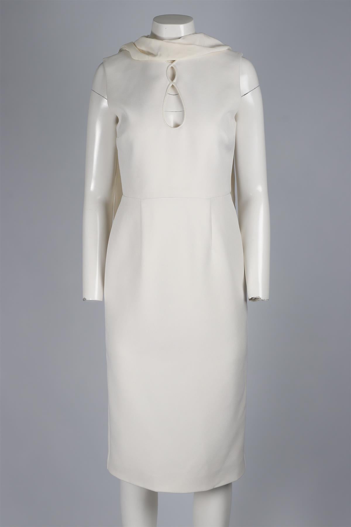 ROKSANDA WHITE SILK MIDI DRESS UK 10