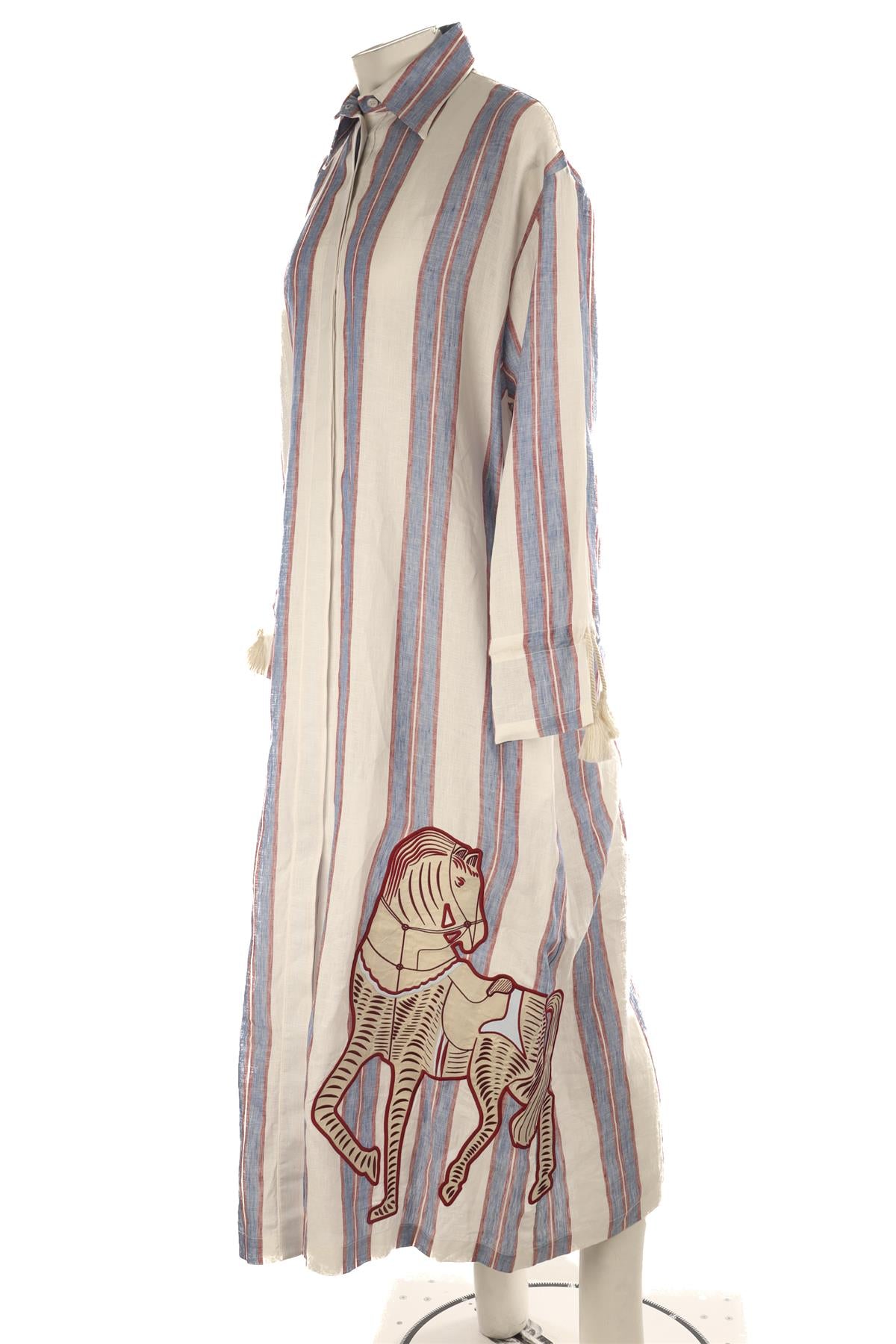 PAULA MULTI LINEN MAXI DRESS XSMALL