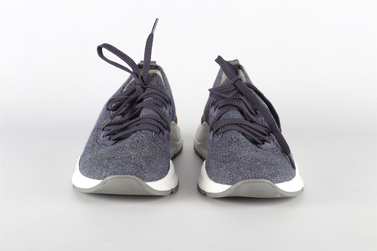 BRUNELLO CUCINELLI NAVY KIDS BOYS SNEAKERS EU 35 UK 2.5 US 3.5