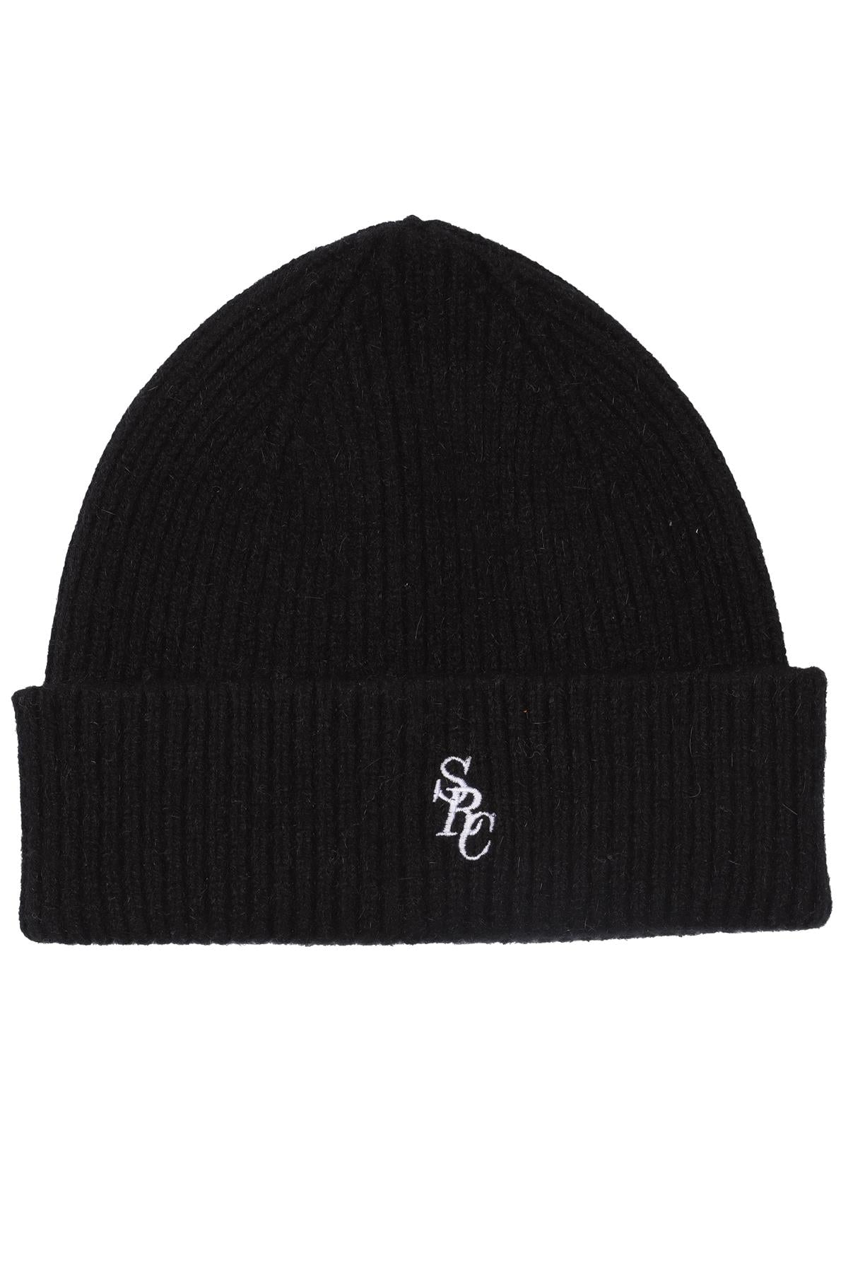 SPORTY & RICH BLACK WOOL BEANIE ONE SIZE