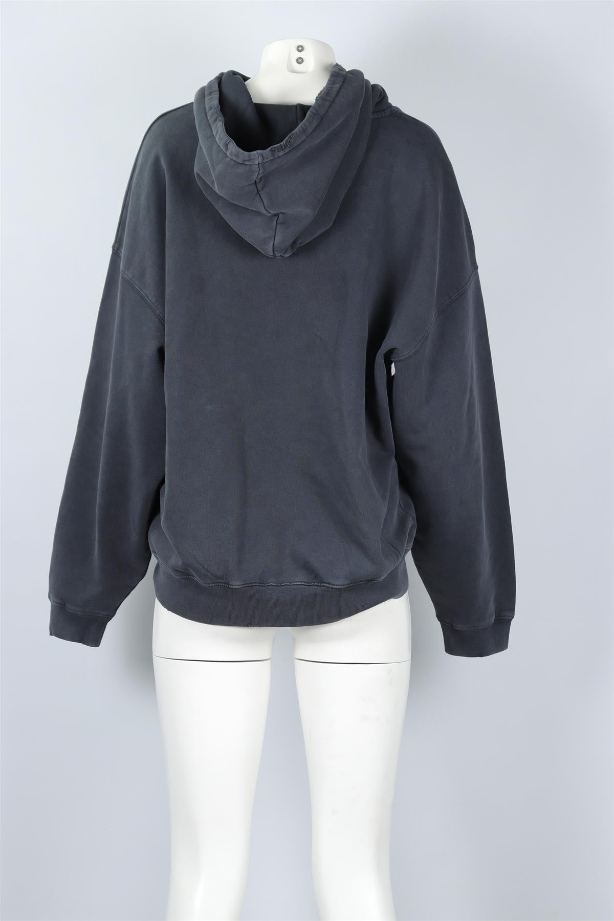 ANINE BING GREY COTTON HOODIE MEDIUM