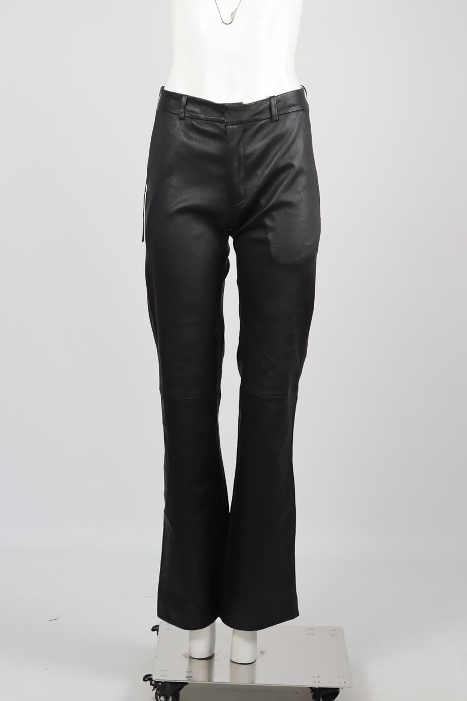 SPRWMN LEATHER FLARED PANTS SMALL
