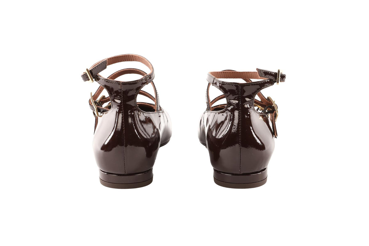 ALOHAS BROWN LEATHER BALLET FLATS EU 39 UK 6 US 9