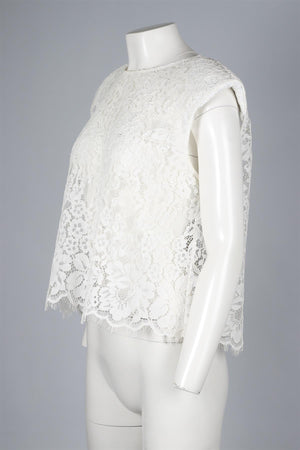 SELF-PORTRAIT WHITE LACE TOP UK 12