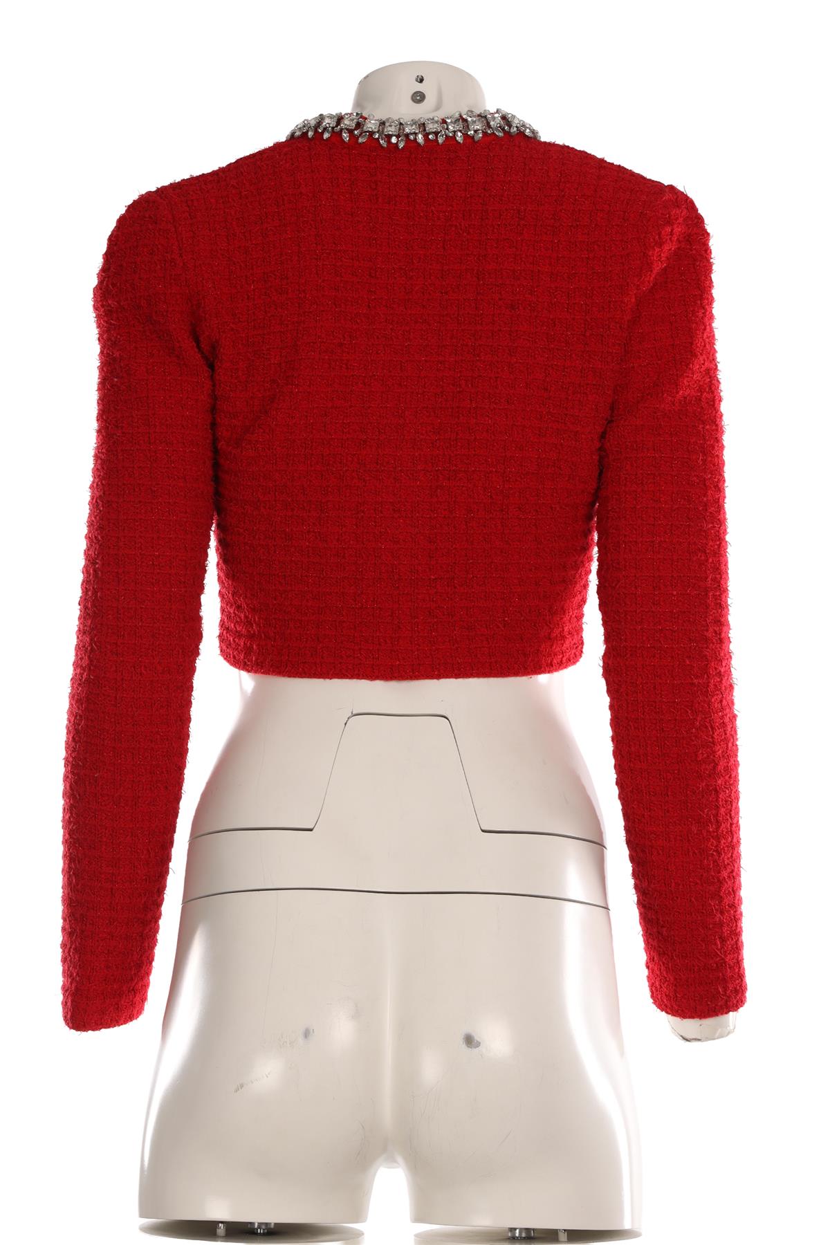 SELF-PORTRAIT RED COTTON CARDIGAN SMALL
