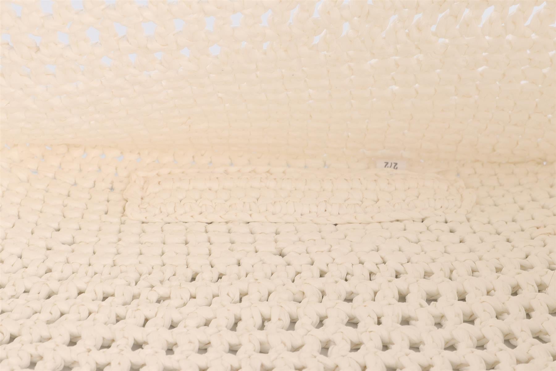 PRADA WHITE RAFFIA TOTE BAG