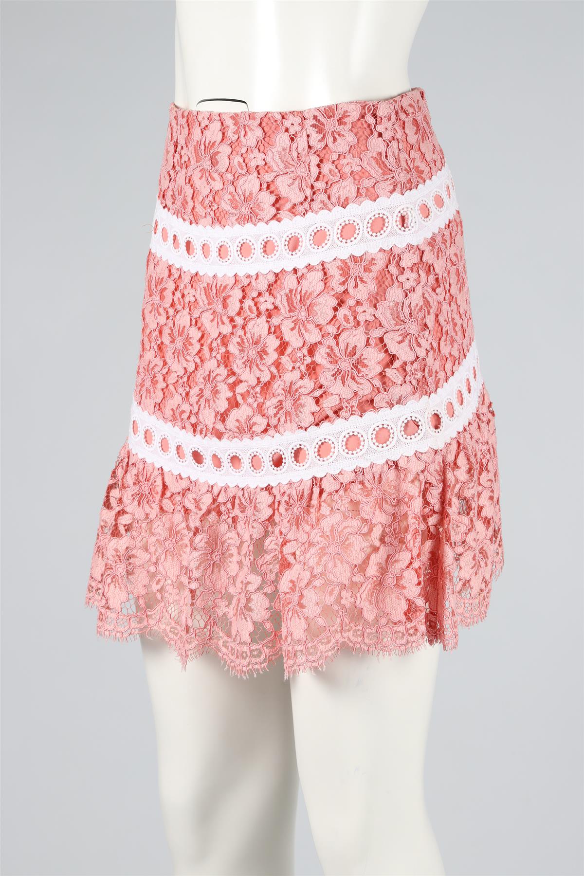 SANDRO PINK LACE MINI SKIRT SMALL