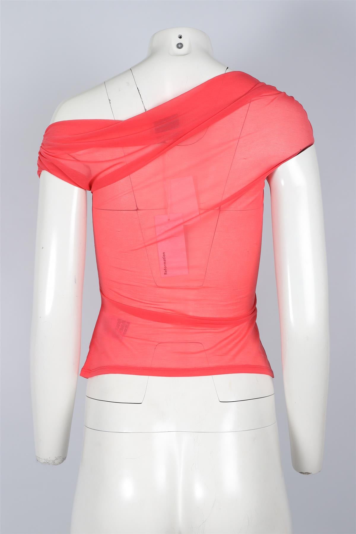 REFORMATION PINK MESH TOP XSMALL