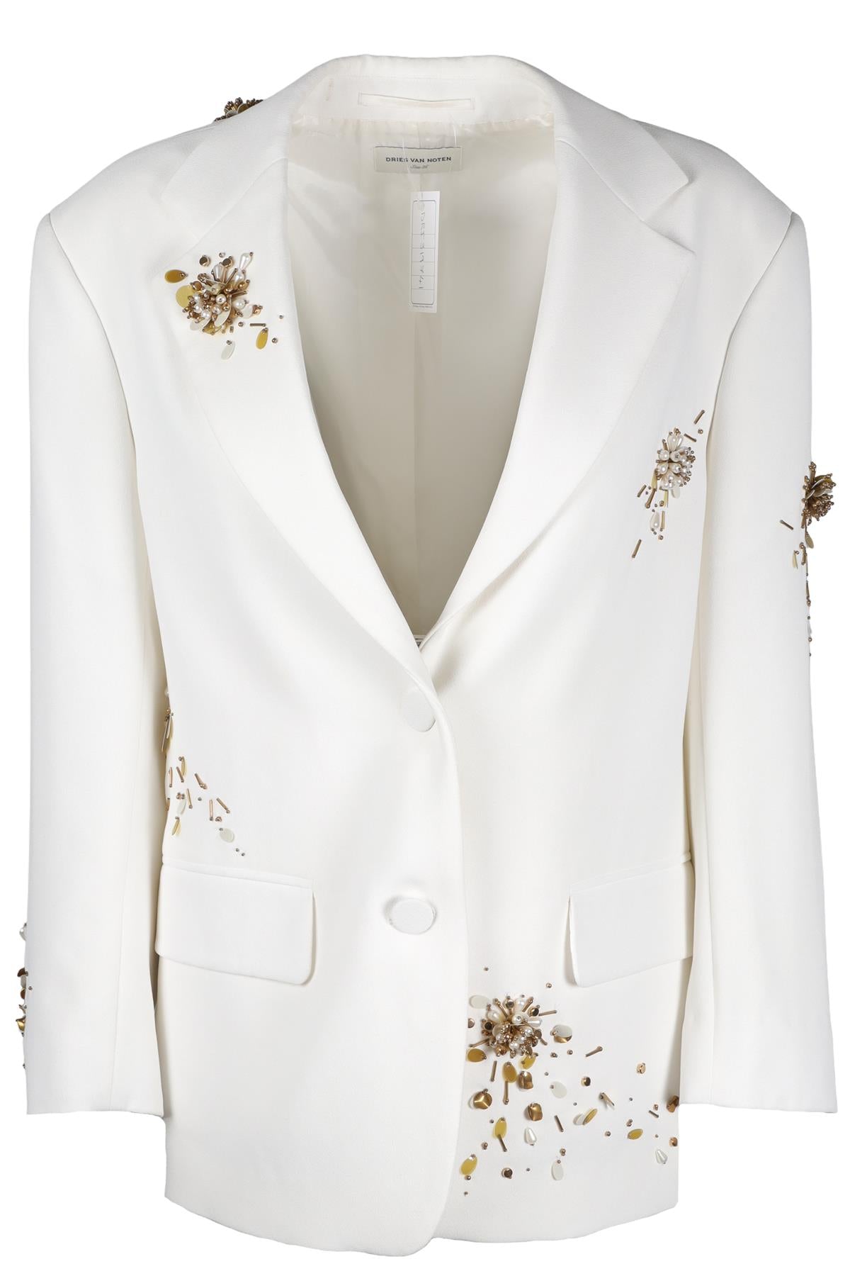 DRIES VAN NOTEN WHITE CREPE BLAZER FR 36 UK 8