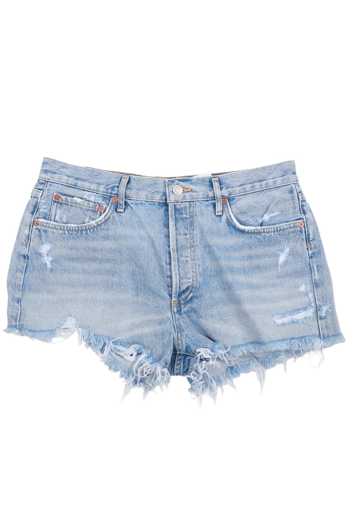 AGOLDE BLUE HIGH RISE DENIM SHORTS W30 UK 12