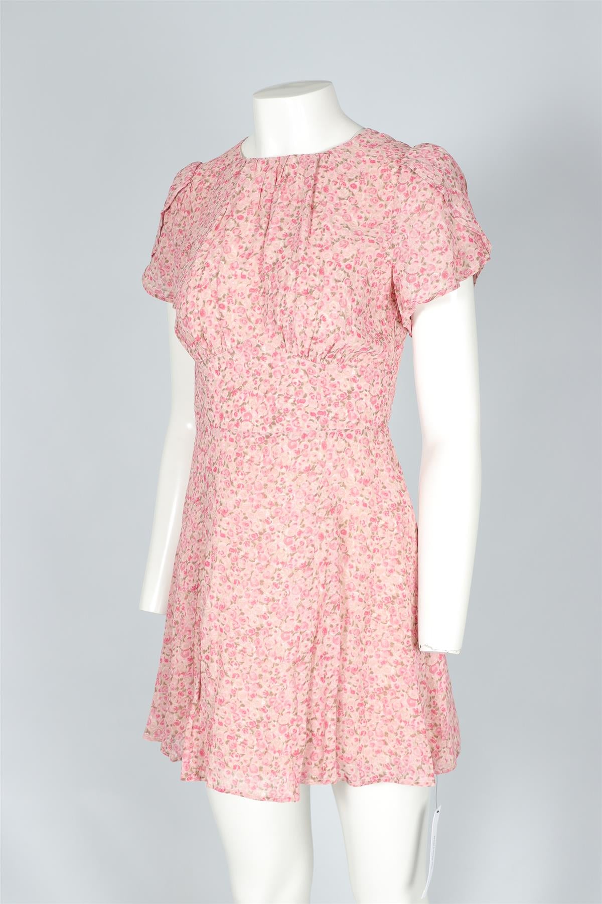 REFORMATION PINK CREPE MINI DRESS US 4 UK 8