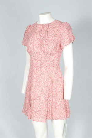 REFORMATION PINK CREPE MINI DRESS US 4 UK 8