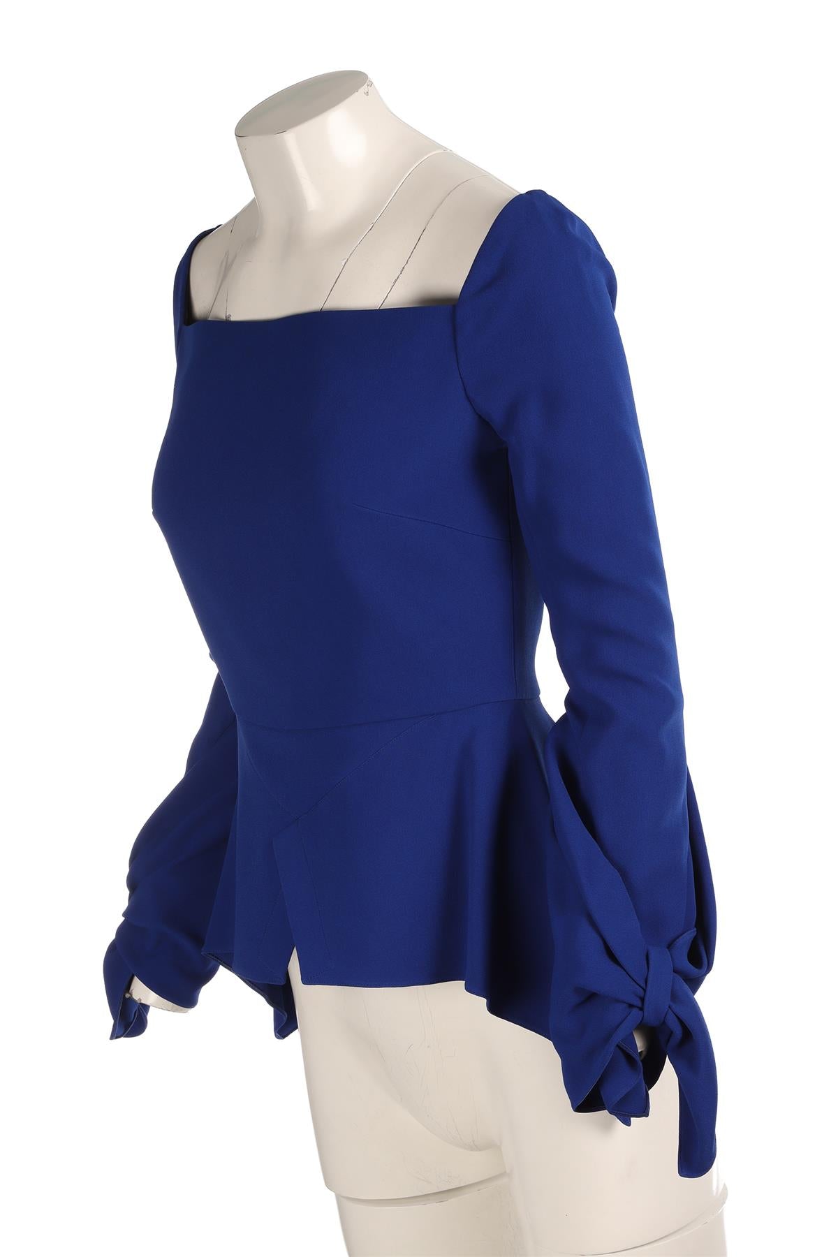 ROLAND MOURET BLUE CREPE TOP UK 10