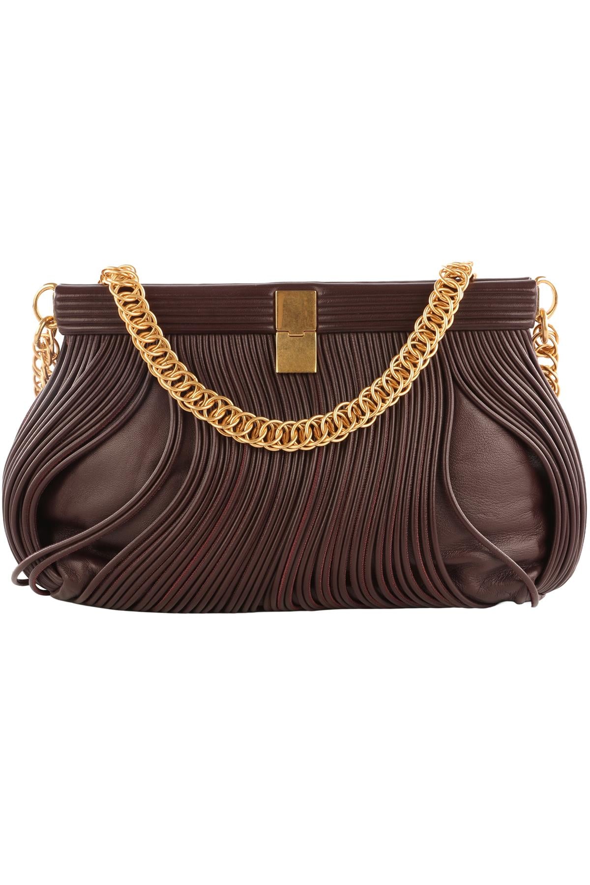 PROENZA SCHOULER BURGUNDY ROLO FRINGE LEATHER SHOULDER BAG