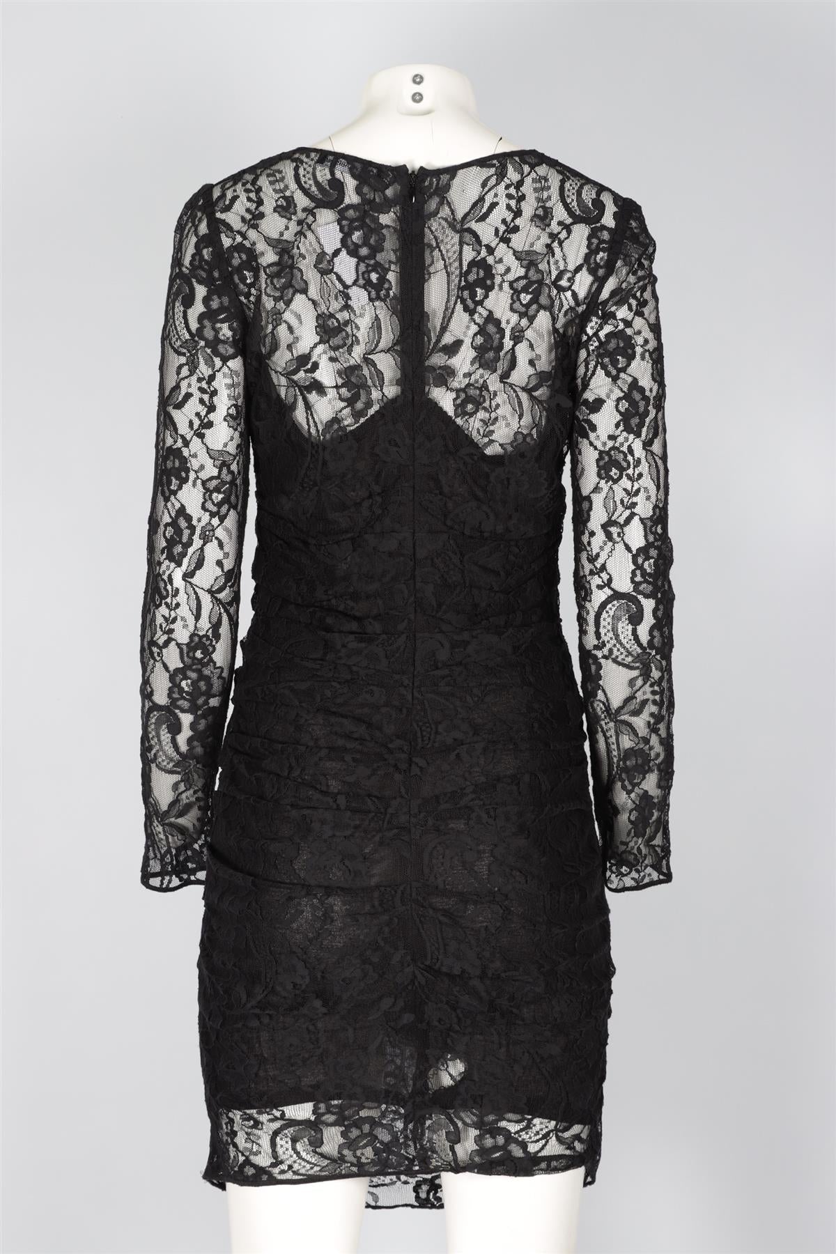 DOLCE & GABBANA BLACK LACE MINI DRESS IT 44 UK 12