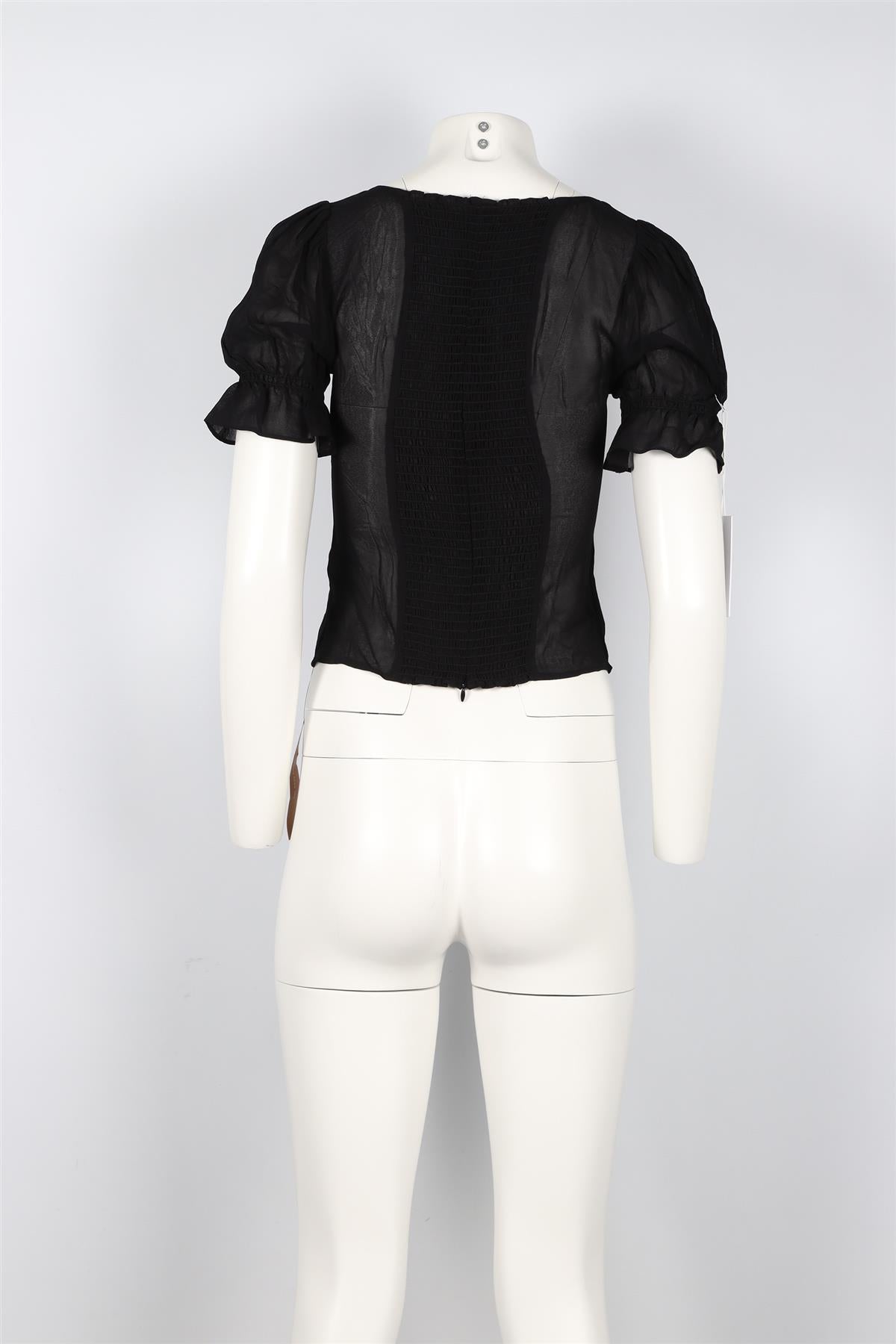 REFORMATION BLACK CHIFFON TOP US 2 UK 6