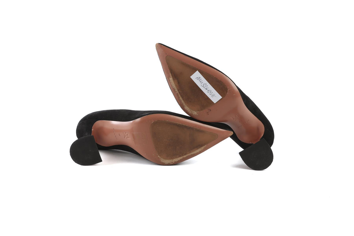AMINA MUADDI BLACK SUEDE PUMPS EU 39 UK 6 US 9