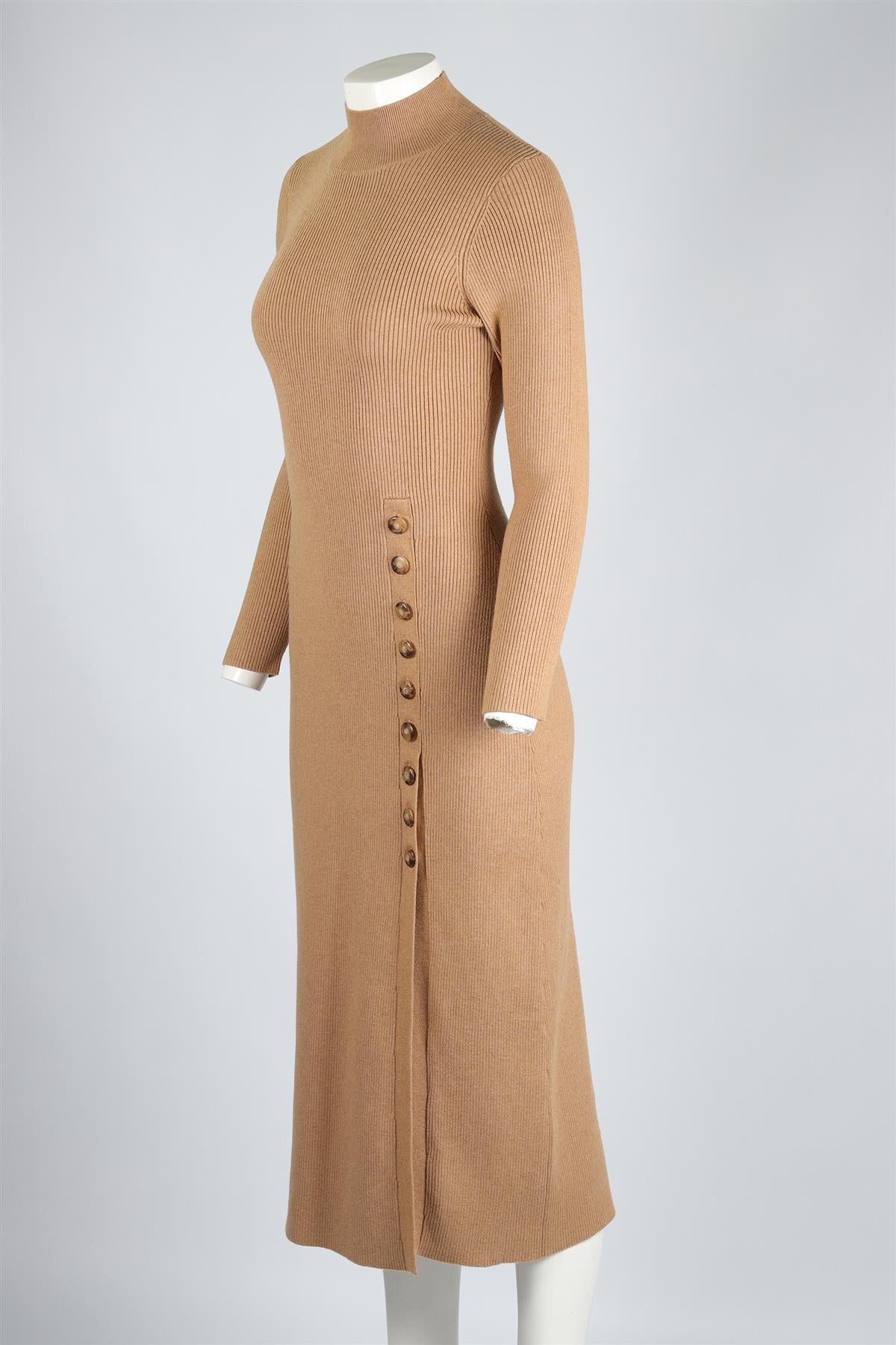 SEZANE TAN WOOL MAXI DRESS MEDIUM
