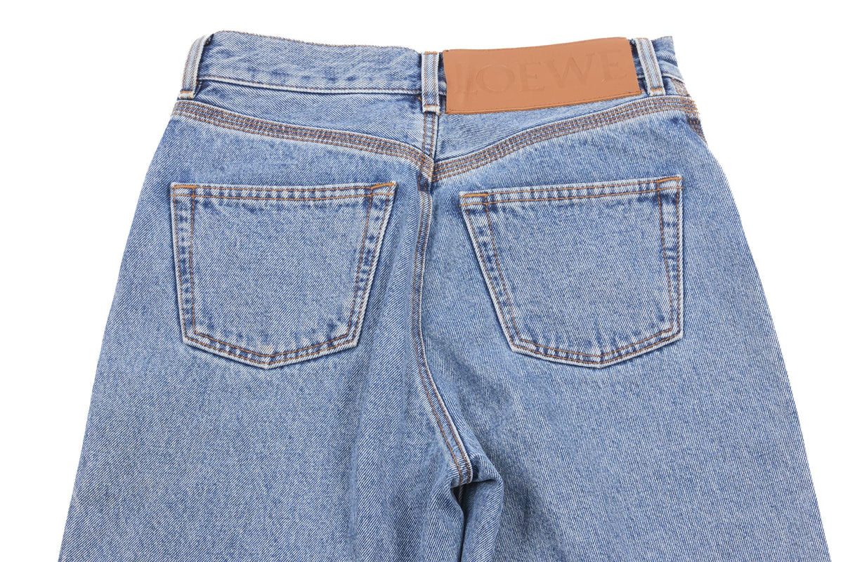 LOEWE BLUE HIGH RISE STRAIGHT LEG JEANS FR 36 UK 8