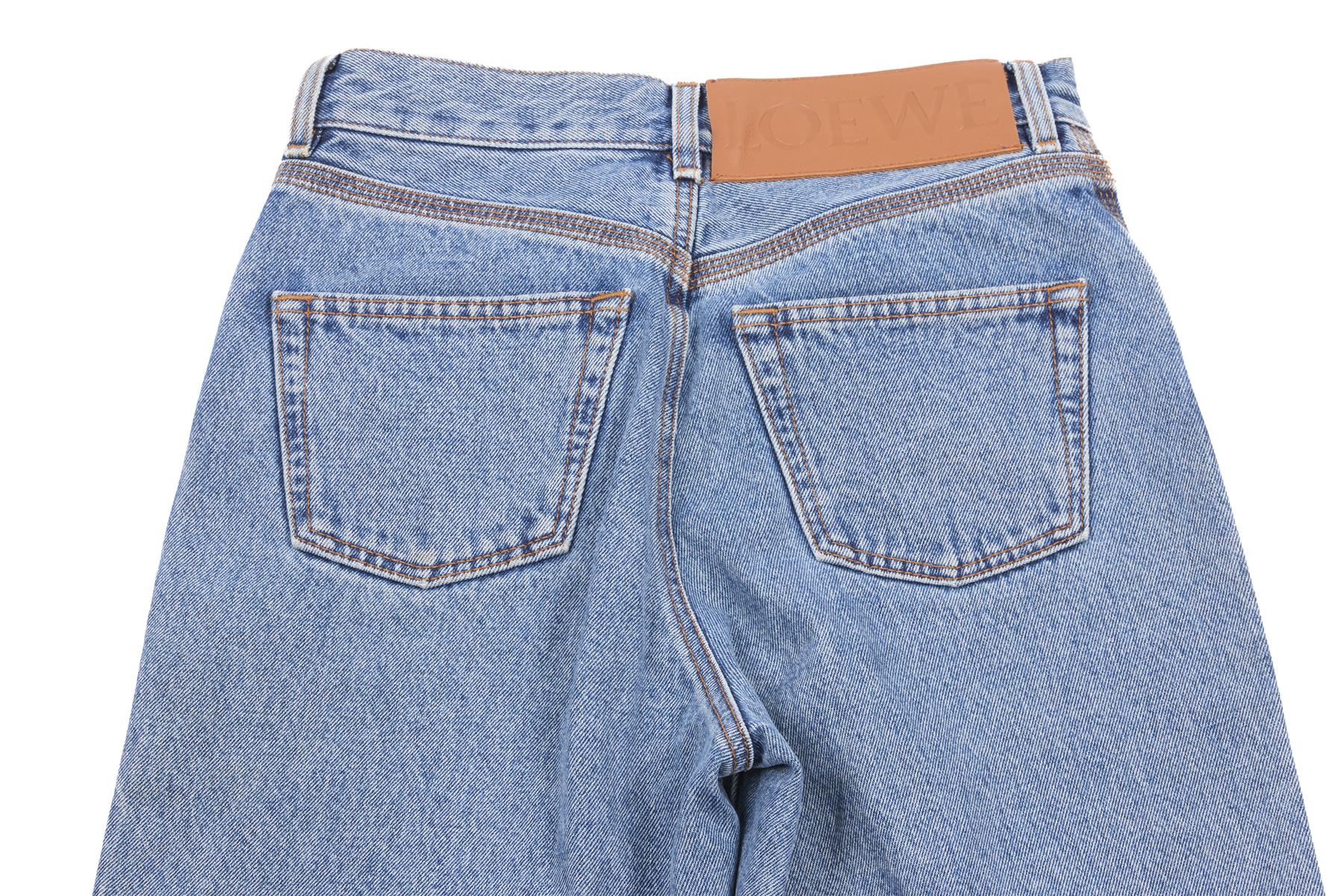 LOEWE BLUE HIGH RISE STRAIGHT LEG JEANS FR 36 UK 8
