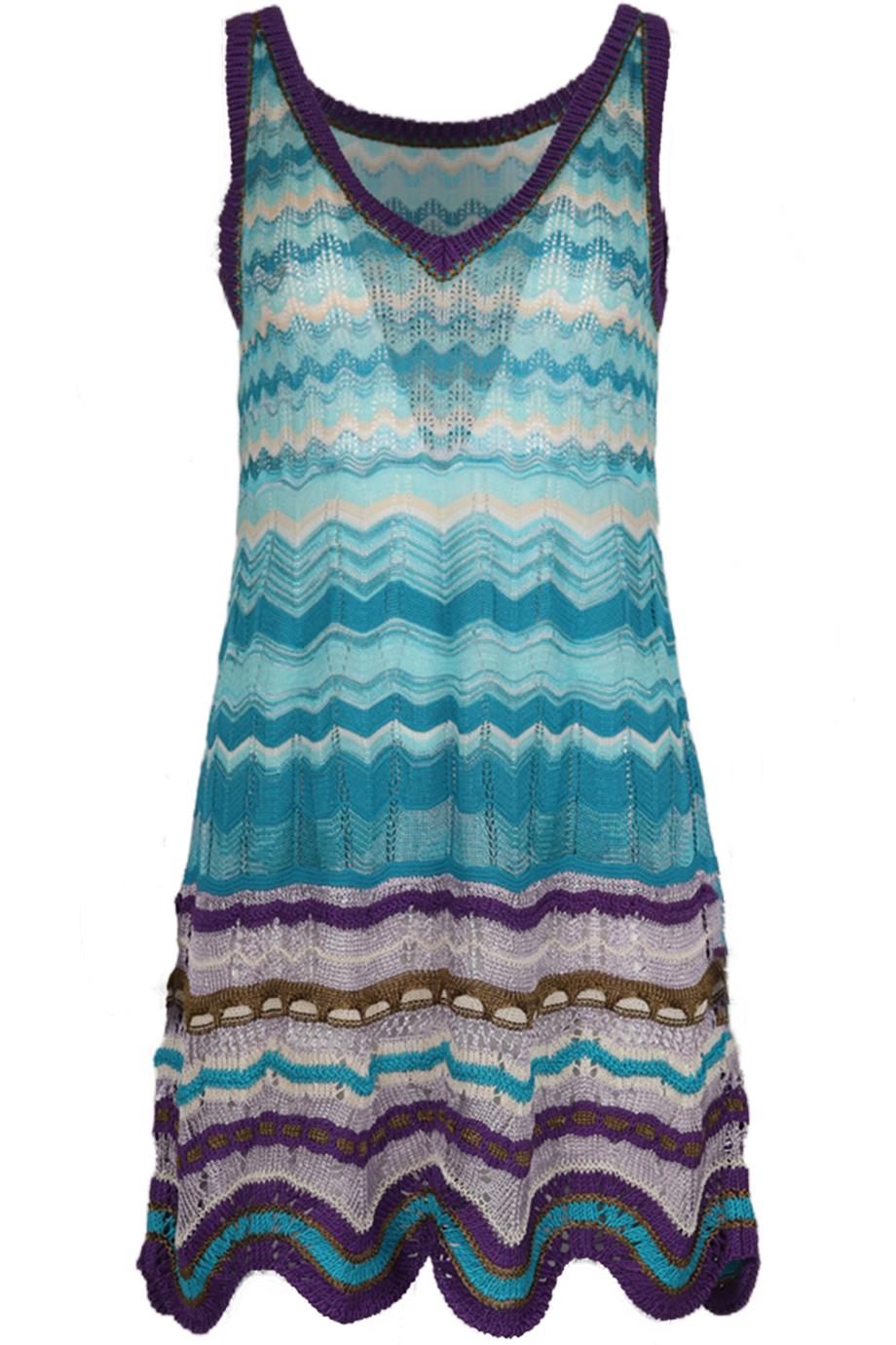 MISSONI CROCHET KNIT MINI DRESS IT 40 UK 8