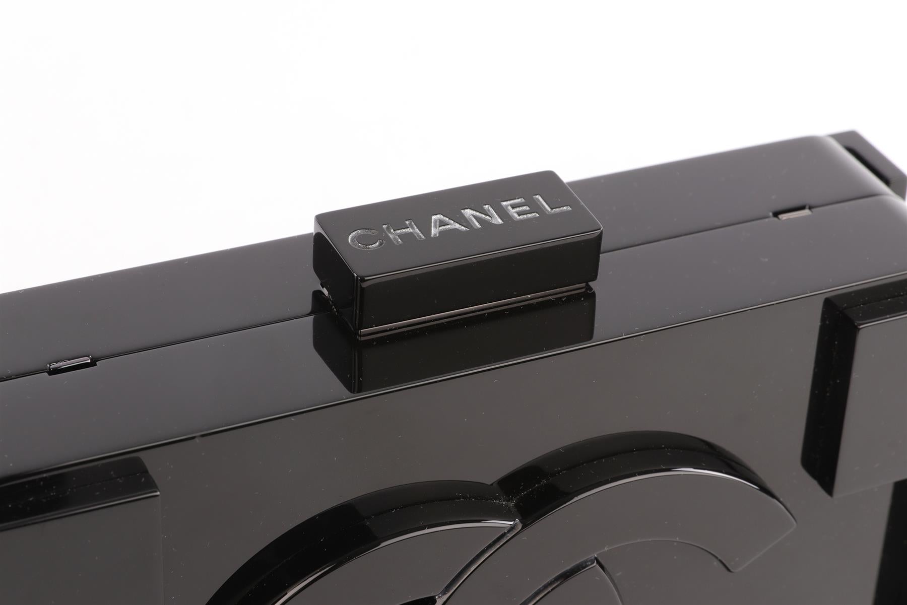 CHANEL BLACK 2014 BOY BRICK LEGO PLEXIGLASS CLUTCH