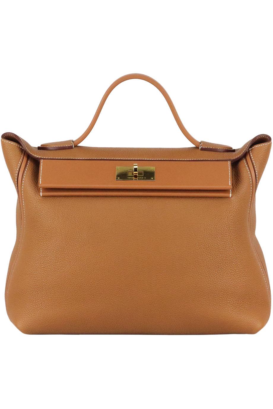HERMÈS TAN 2019 24/24 35CM TAURILLON MAURICE AND SWIFT LEATHER TOTE BAG