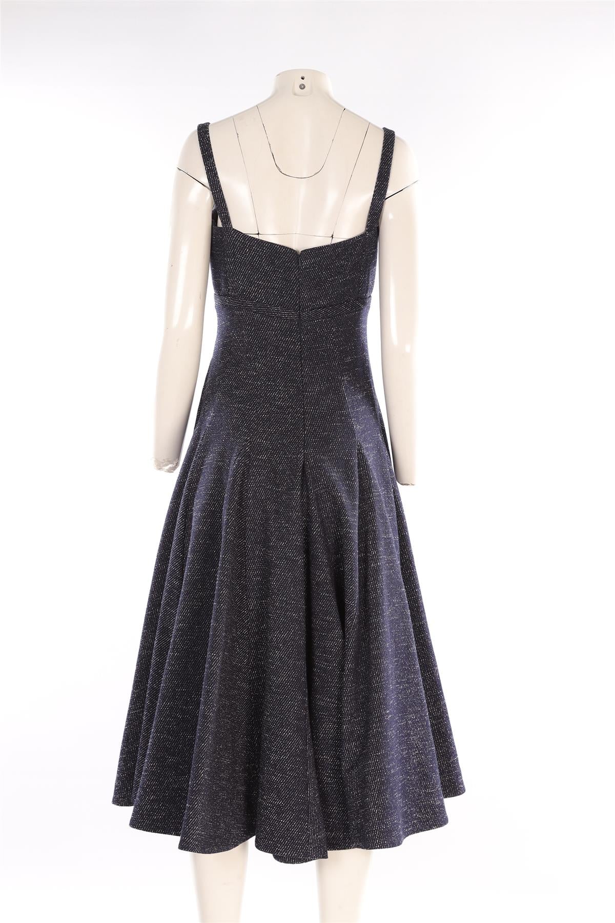 EMILIA WICKSTEAD NAVY COTTON MAXI DRESS UK 10