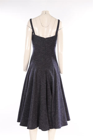 EMILIA WICKSTEAD NAVY COTTON MAXI DRESS UK 10