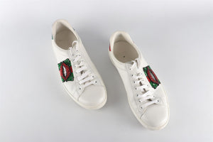 GUCCI WHITE MEN'S ACE LEATHER SNEAKERS UK 8.5