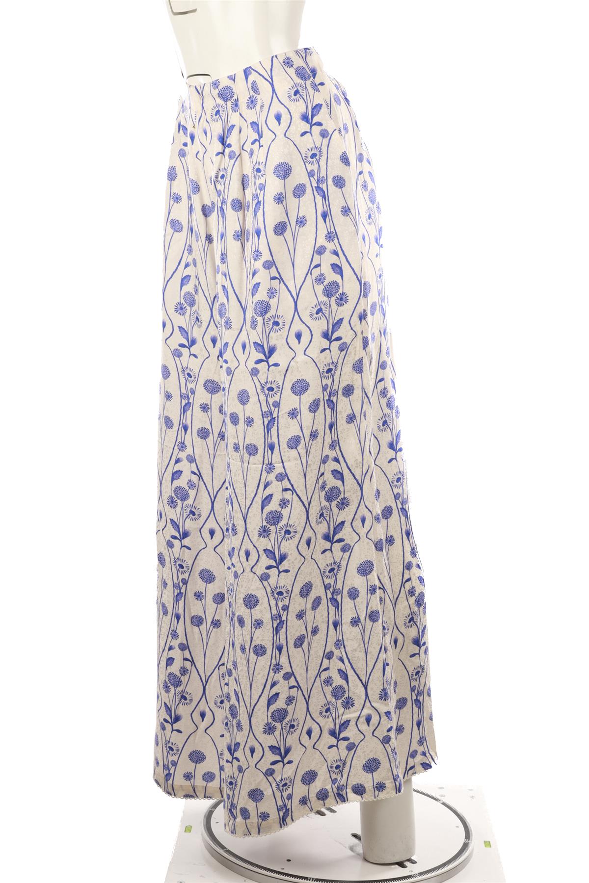 AGUA BENDITA CREAM SILK WIDE LEG PANTS LARGE