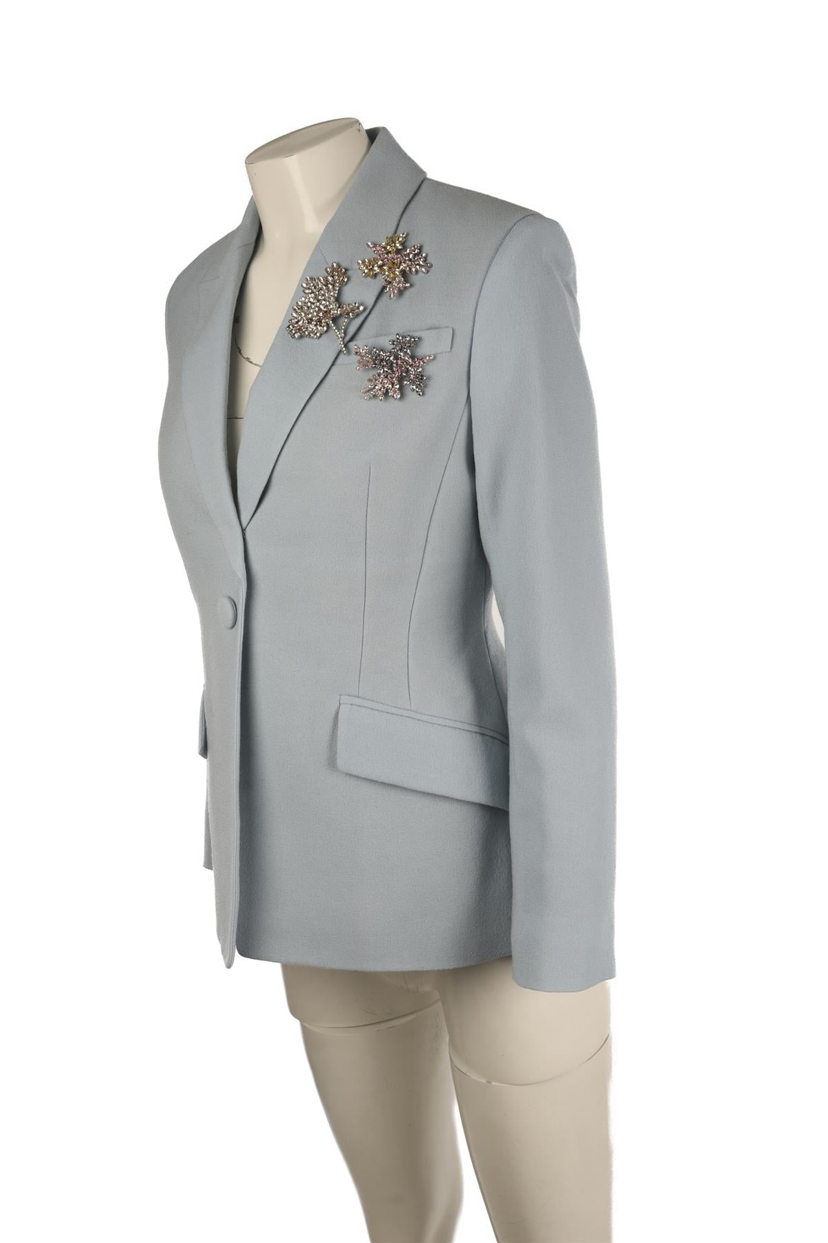 ERDEM BLUE WOOL BLAZER UK 8