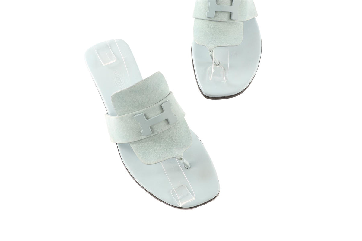 HERMÈS BLUE GALERIE SUEDE SANDALS EU 36 UK 3 US 6