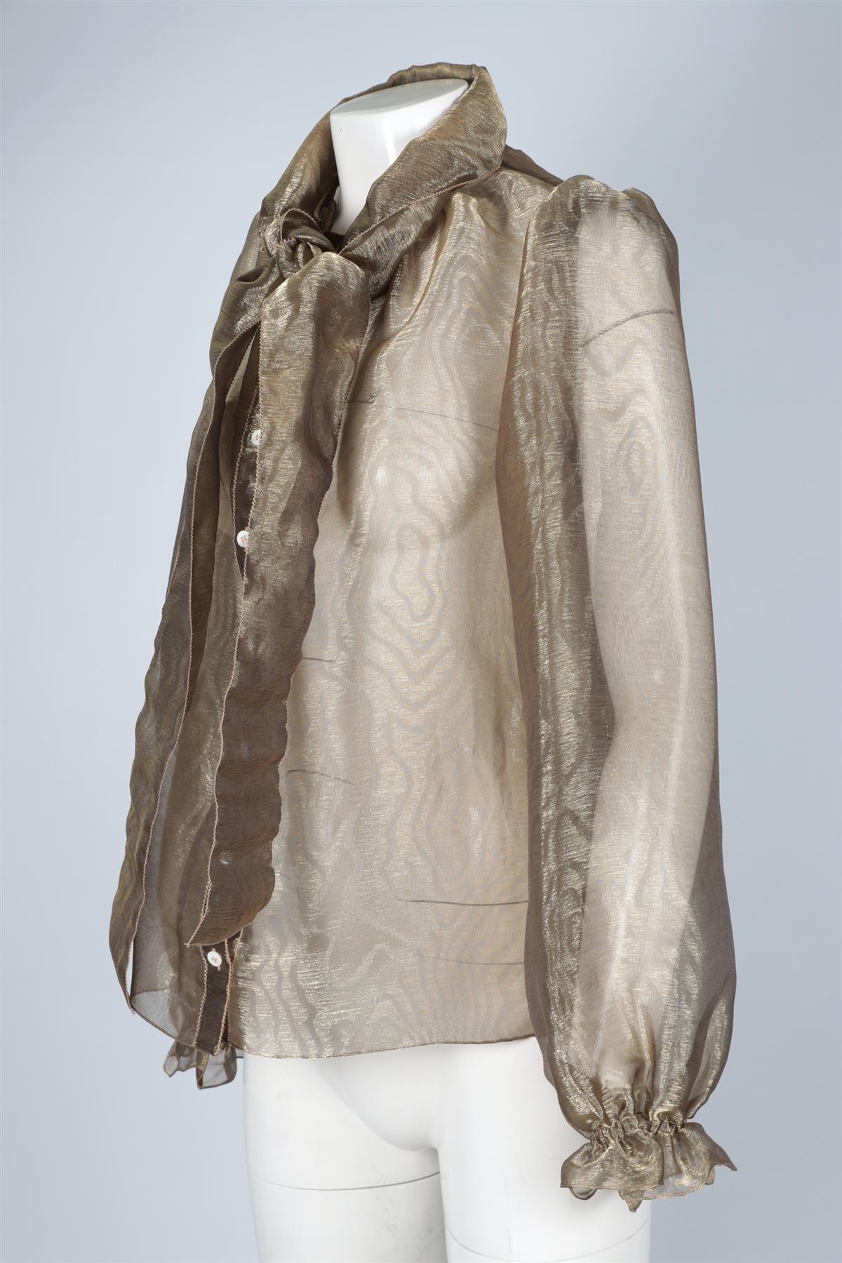 DOLCE & GABBANA GOLD WOVEN SHIRT IT 40 UK 8