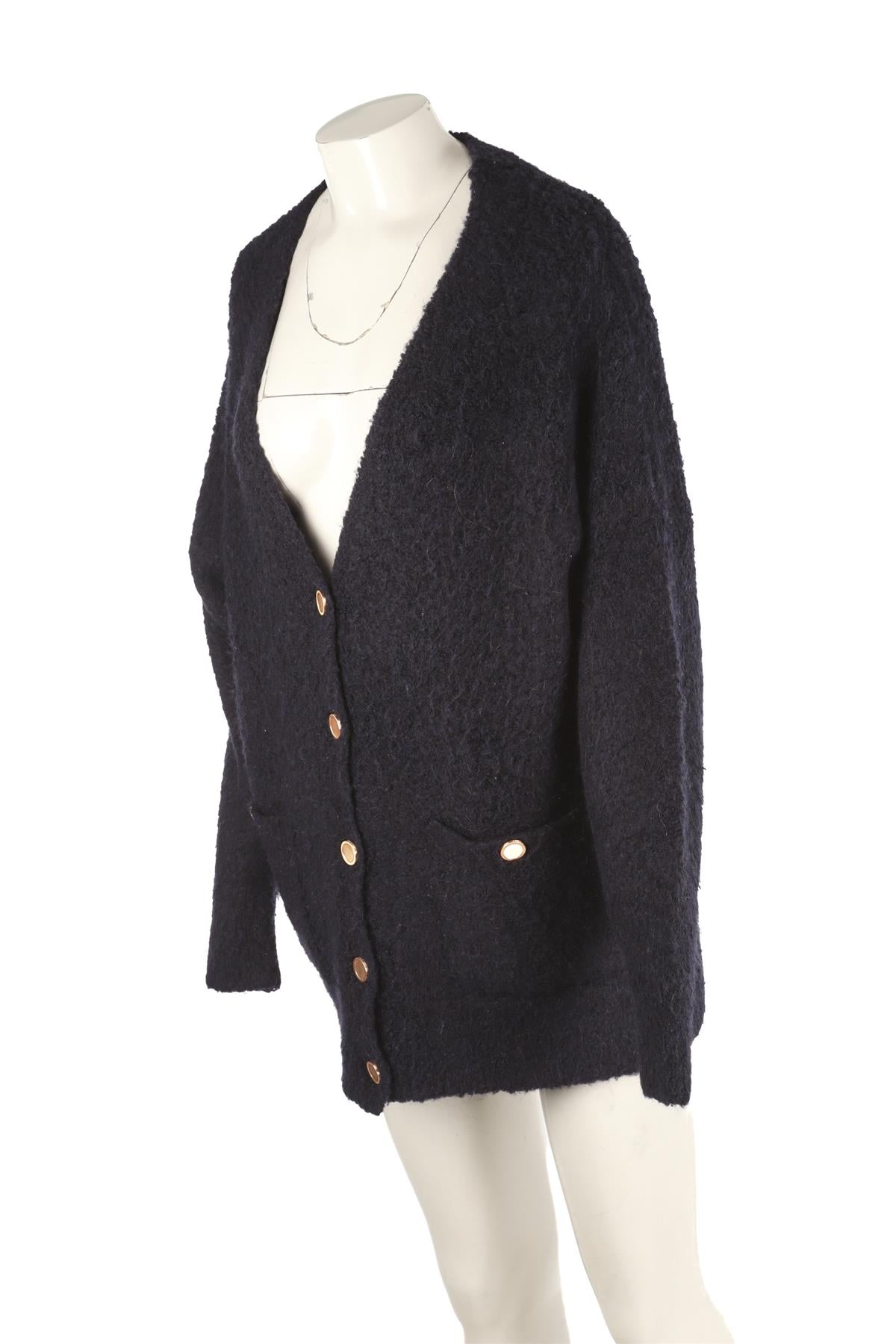 FRAME NAVY KNIT CARDIGAN SMALL