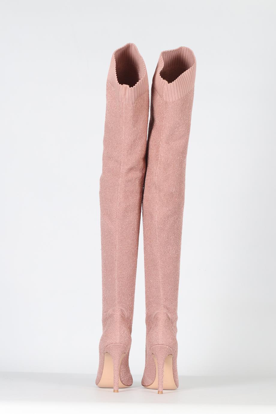 GIANVITO ROSSI STRETCH KNIT OVER THE KNEE BOOTS EU 38 UK 5 US 8