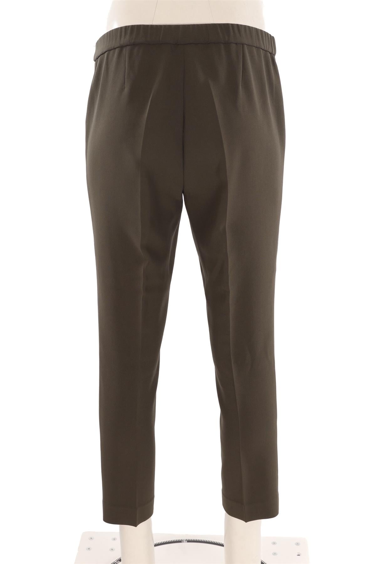 THEORY GREEN CREPE STRAIGHT LEG PANTS US 4 UK 8